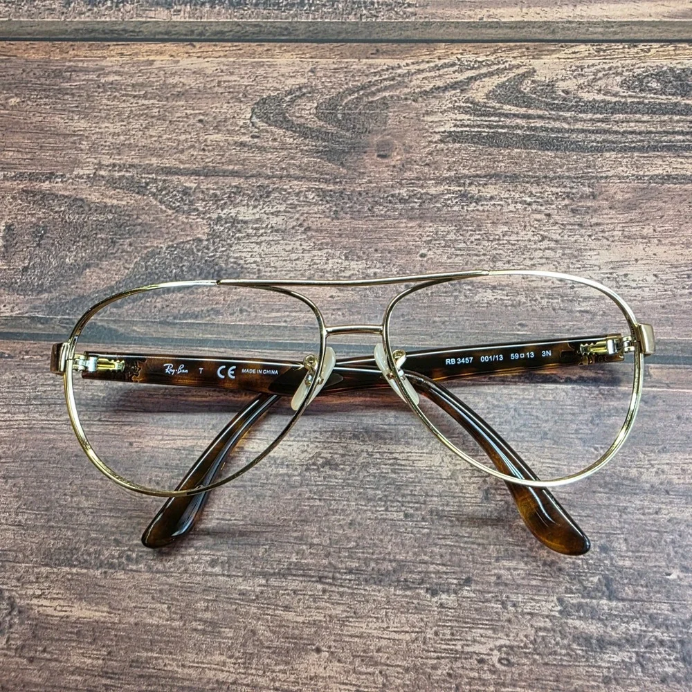 Ray-Ban RB 3457 001/13 Gold Tortoiseshell Aviator Frames 59-13